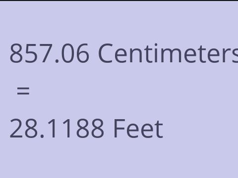 857.06 CM TO FEET