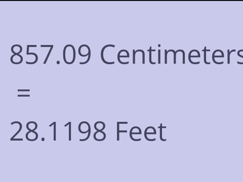 857.09 CM TO FEET