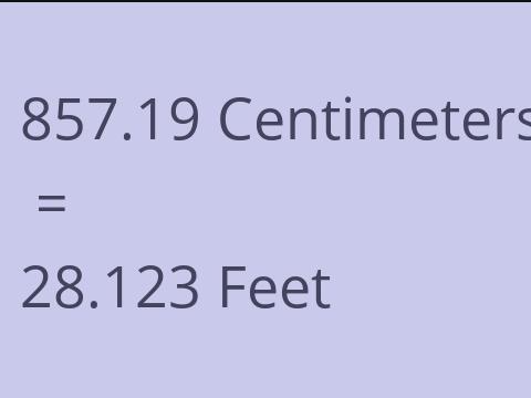 857.19 CM TO FEET