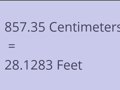 857.35 CM TO FEET