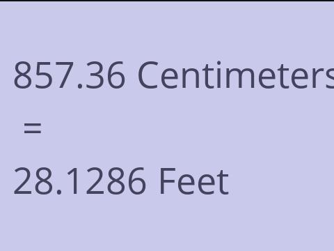 857.36 CM TO FEET