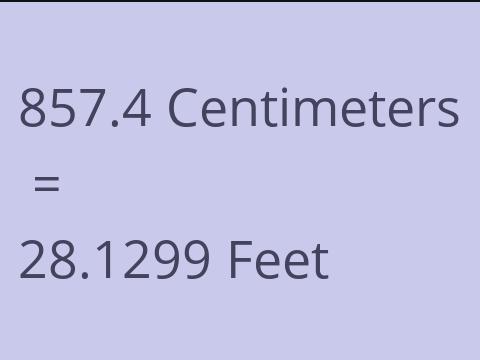 857.4 CM TO FEET