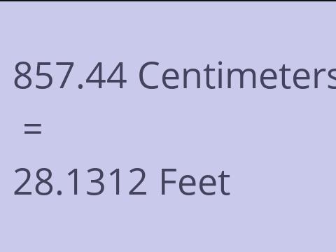 857.44 CM TO FEET