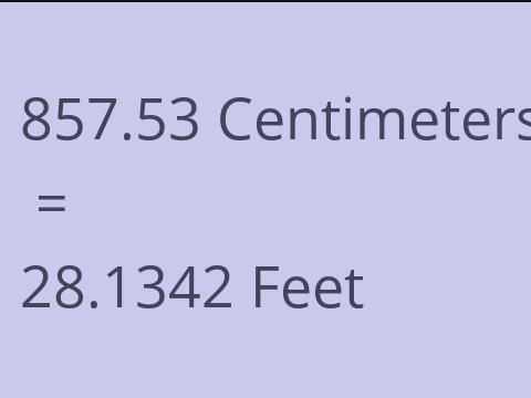 857.53 CM TO FEET