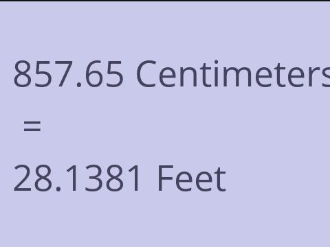 857.65 CM TO FEET