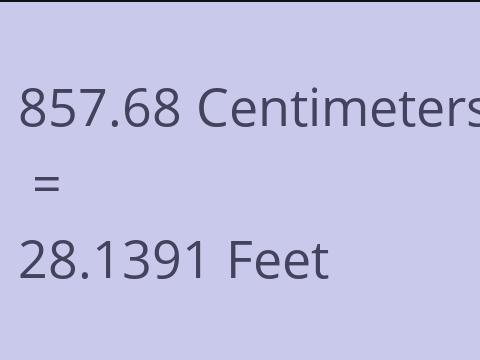 857.68 CM TO FEET