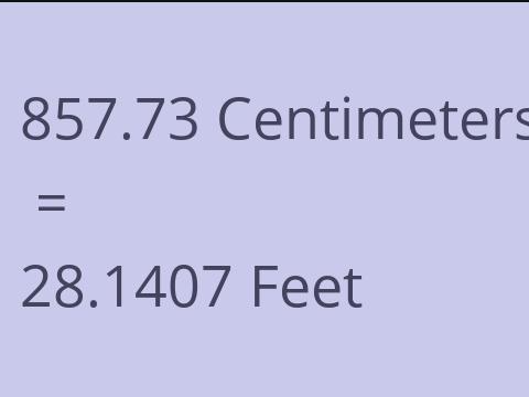 857.73 CM TO FEET