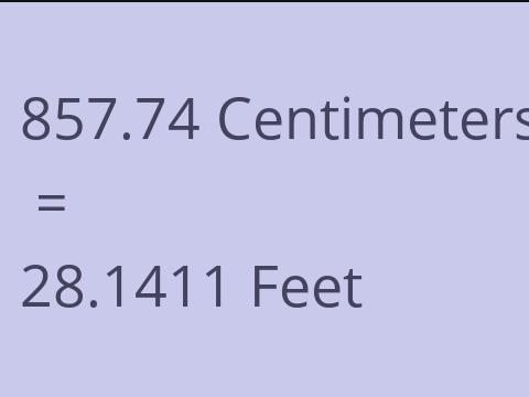 857.74 CM TO FEET