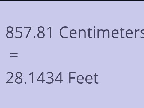 857.81 CM TO FEET