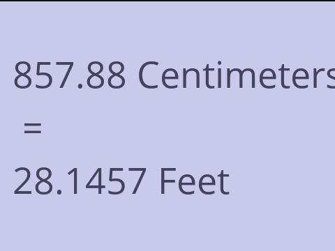 857.88 CM TO FEET