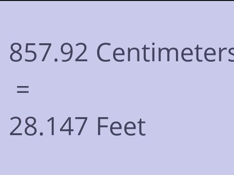 857.92 CM TO FEET