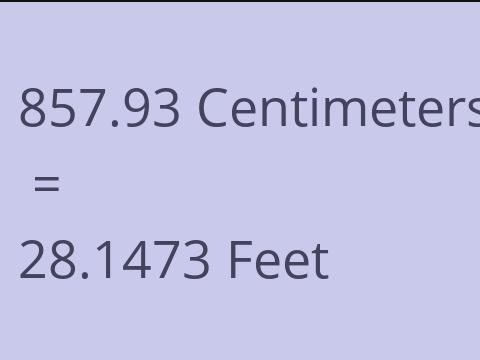 857.93 CM TO FEET