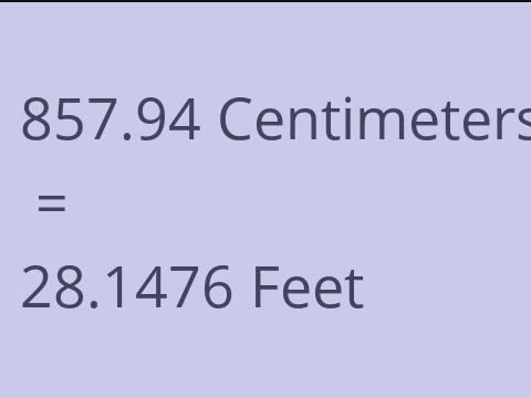 857.94 CM TO FEET