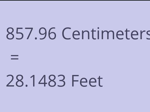 857.96 CM TO FEET