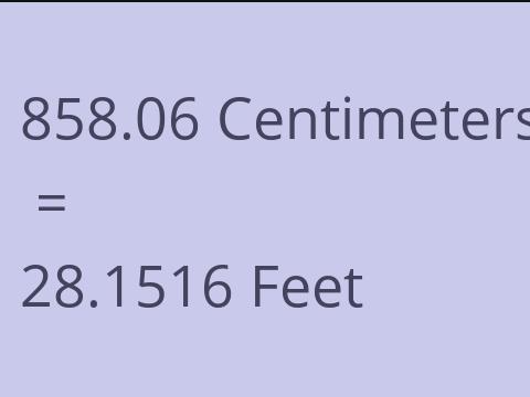 858.06 CM TO FEET