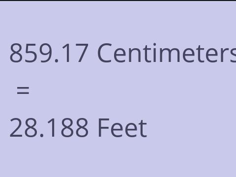 859.17 CM TO FEET