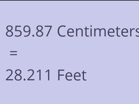 859.87 CM TO FEET