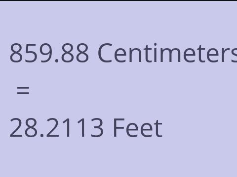 859.88 CM TO FEET