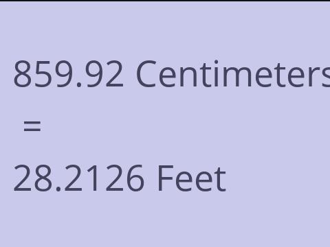 859.92 CM TO FEET