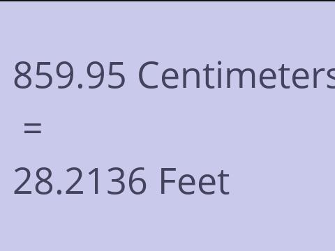 859.95 CM TO FEET