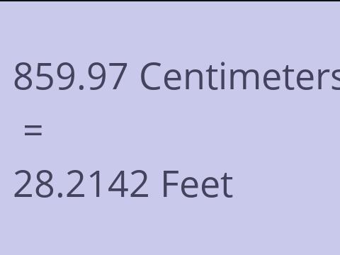 859.97 CM TO FEET