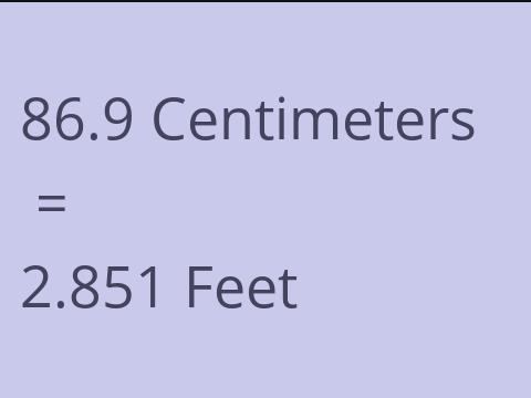 86.9 CM TO FEET