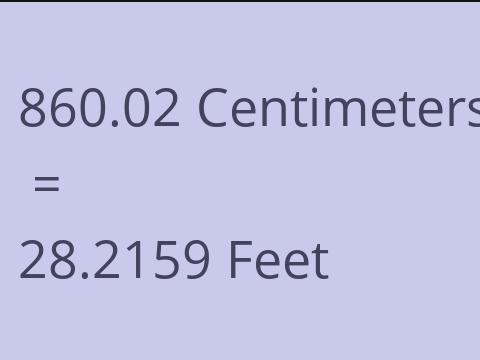 860.02 CM TO FEET