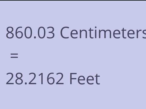 860.03 CM TO FEET