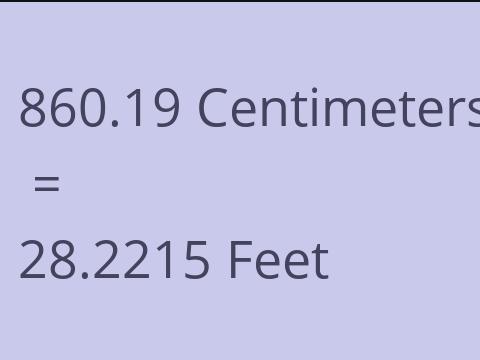 860.19 CM TO FEET