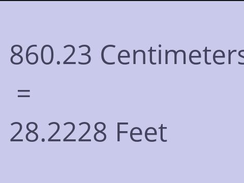 860.23 CM TO FEET