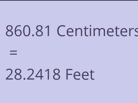 860.81 CM TO FEET