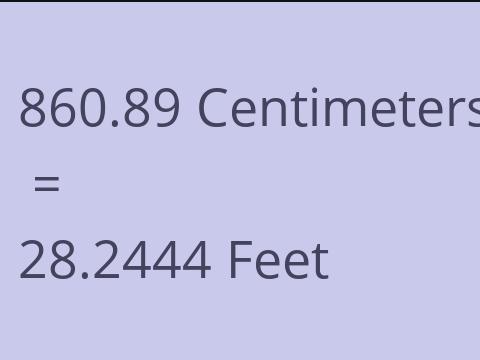 860.89 CM TO FEET