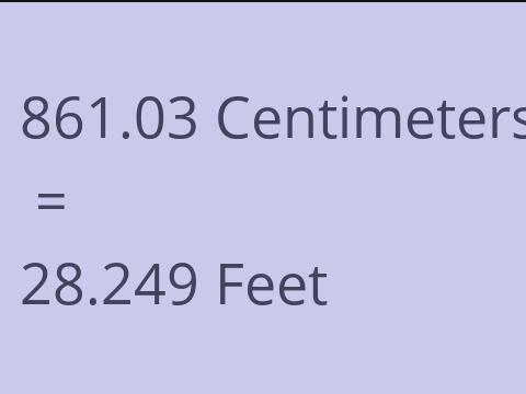 861.03 CM TO FEET