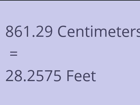 861.29 CM TO FEET