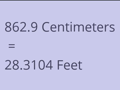 862.9 CM TO FEET