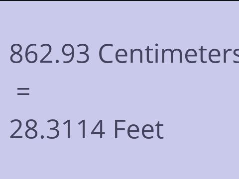 862.93 CM TO FEET