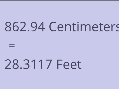 862.94 CM TO FEET