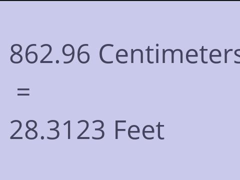 862.96 CM TO FEET