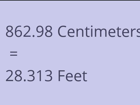 862.98 CM TO FEET