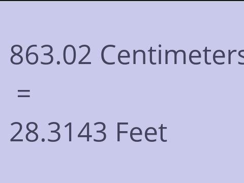 863.02 CM TO FEET