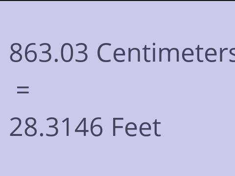 863.03 CM TO FEET