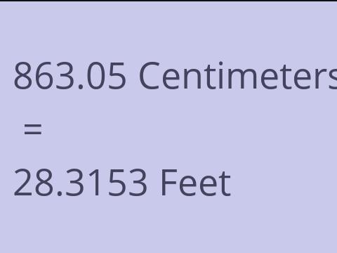 863.05 CM TO FEET