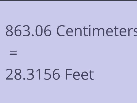 863.06 CM TO FEET