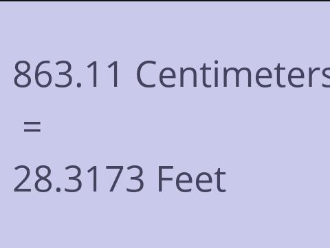 863.11 CM TO FEET