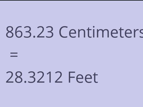 863.23 CM TO FEET