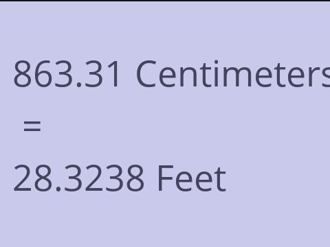 863.31 CM TO FEET