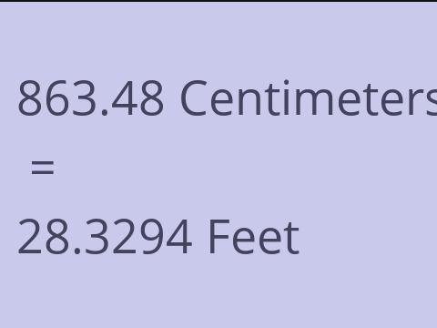 863.48 CM TO FEET