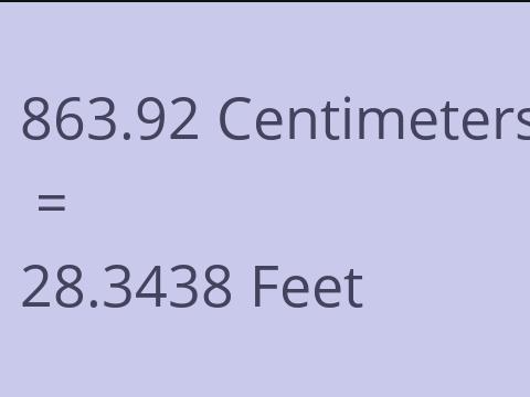 863.92 CM TO FEET