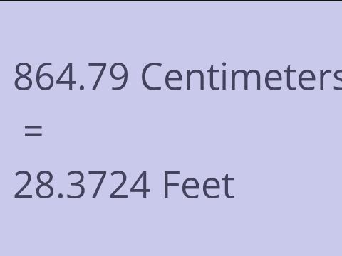 864.79 CM TO FEET