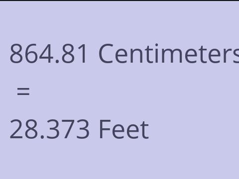 864.81 CM TO FEET